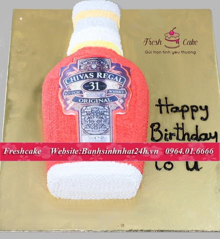 Bánh sinh nhật hình chai Rượu Chivas 31 năm [MS:1649]