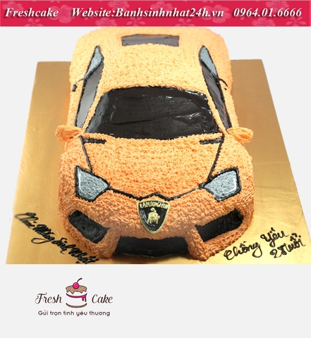 Bánh sinh nhật hình ô tô 3D siêu xe ô tô Lamborghini Aventador [MS:1664]