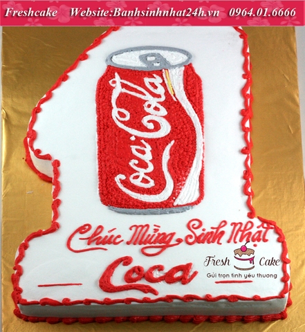 Bánh sinh nhật số 1 vẽ lon Coca Cola [MS:1722]