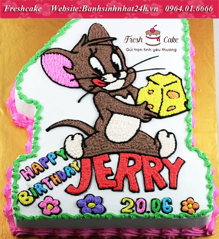Bánh số 1 vẽ chuột Jerry đang chơi đùa [MS:0155]