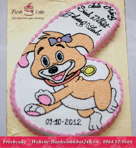 Bánh số 6 - Tiểu thư cún xinh đang vui đùa [MS:0140]
