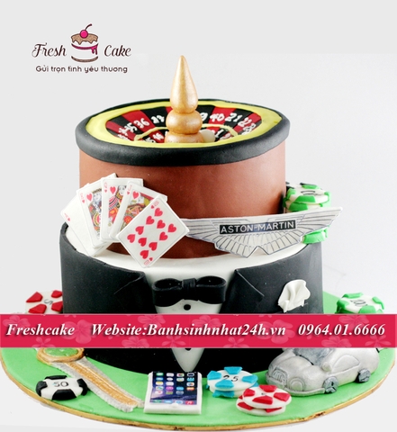 Bánh sinh nhật sòng bạc Casino may mắn tặng người bạn yêu [MS:1318]