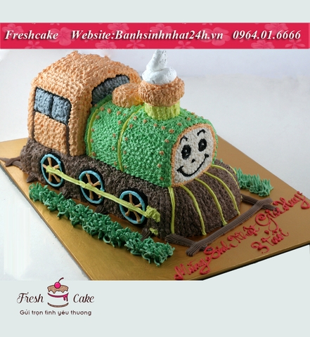 Bánh sinh nhật hình tàu hỏa Thomas chạy trên đường ray [MS:1801]