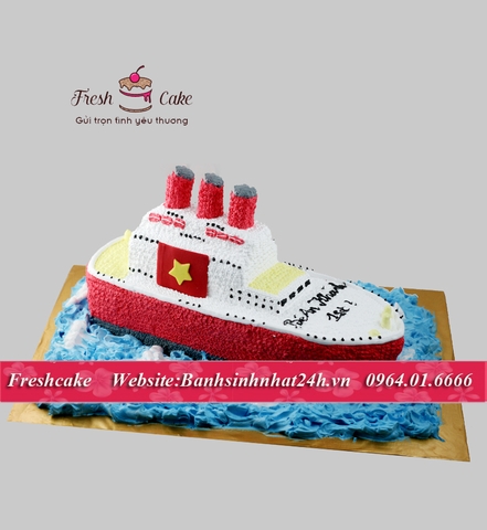 Bánh sinh nhật tàu thủy ra khơi 3D [MS:1804]
