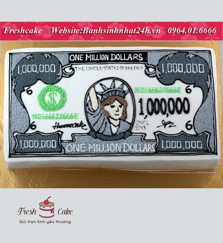 Bánh sinh nhật tờ tiền 1 triệu Đô La [MS:1855]