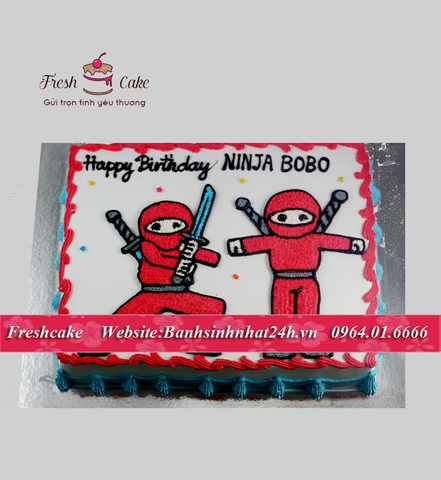 Bánh sinh nhật vẽ hình Ninjago [MS:1882]