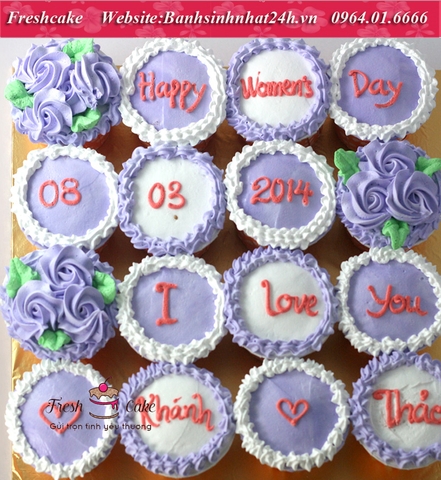 Cupcake cỡ to tông tím, trắng, đỏ [MS:1466]