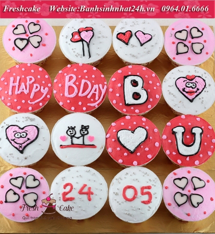 Cupcake kem thể hiện tình yêu [MS:1468]
