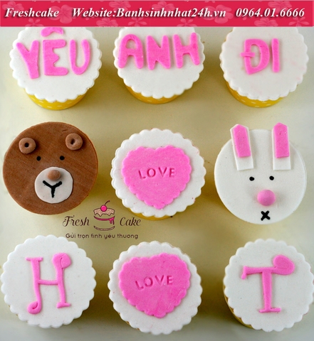 Cupcake tình yêu Gấu và Thỏ [MS:1474]