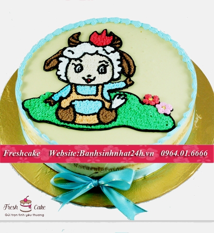Mousse hawaii trang trí vẽ hình bé tuổi dê đơn giản [MS:0175]