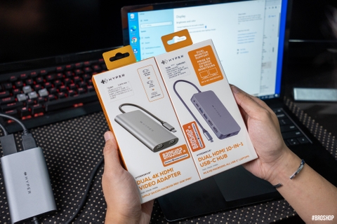 Xuất màn hình laptop Surface ra 2 màn hình với bộ HUB Hyperdrive Dual 4k