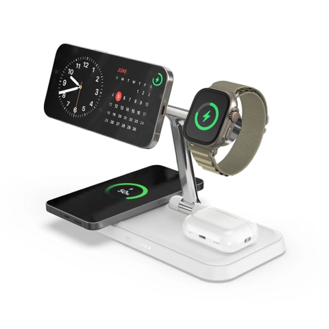 Bộ Sạc Không Dây HYPERJUICE NEXT QI2 Magnetic Charging Stand 4-IN-1 Portable & Travel (Kèm Sạc 45W) – HJ3004WHGL