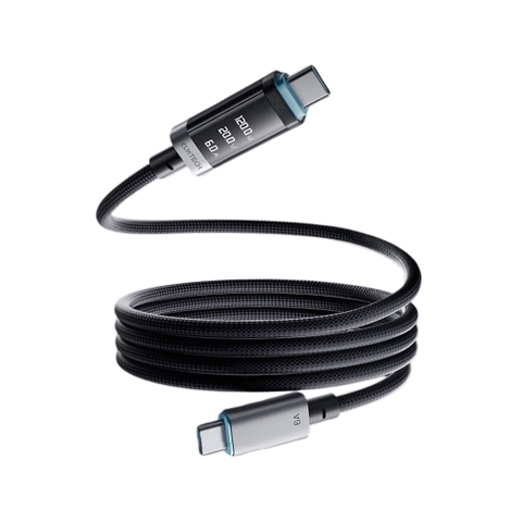 Cáp Sạc Nhanh Cuktech No.6 OLED USB-C To USB-C 6A 240W Hít Từ Tính – CMC615P
