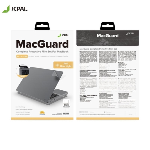 Dán Bảo Vệ FULL JCPAL MACGUARD ALL-IN-ONE SET MACBOOK AIR 13.6 M2 2022 (chống tia xanh)