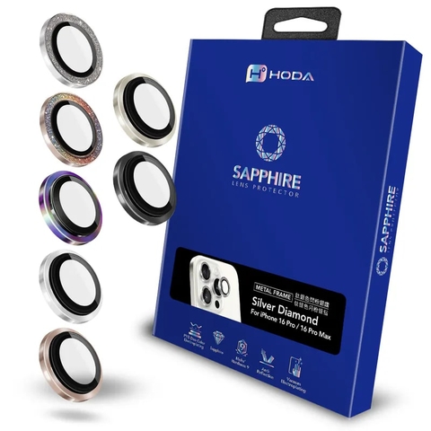 Miếng dán bảo vệ camera HODA Sapphire cho iPhone 16 Pro và 16 Pro Max