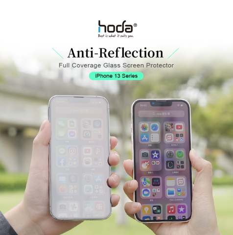 Miếng dán cường lực kèm khung trợ dán HODA chống phản chiếu có viền đen cho iPhone 13 Pro Max
