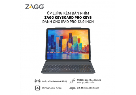 Ốp lưng kèm bàn phím ZAGG Pro Keys iPad Pro 12.9 inch