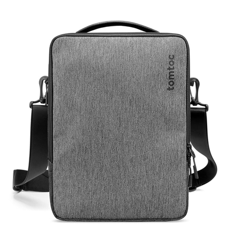 TÚI ĐEO CHÉO TOMTOC (USA) URBAN SHOULDER BAGS FOR MACBOOK 13″14″, ULTRABOOK 13″ GRAY – H14-C01G