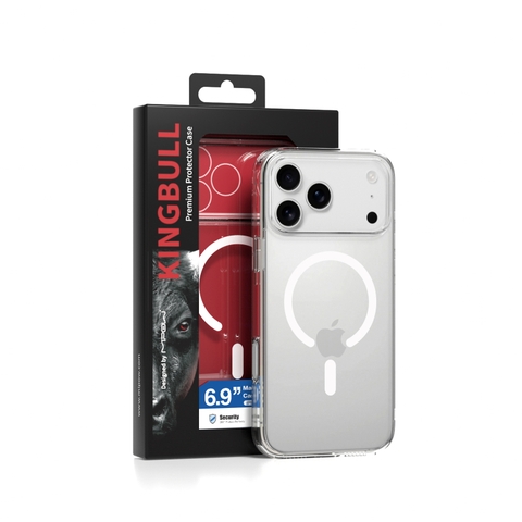Ốp Lưng Magsafe Mipow Kingbull Button control Tempered Glass Transparent iPhone 17 Pro Max MGB17D