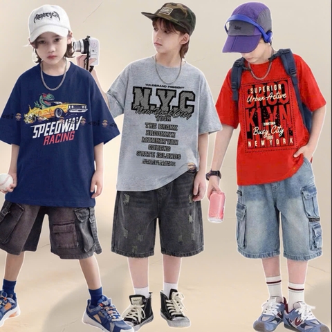 Set quần áo cho bé trai size đại 25 - 55 kg