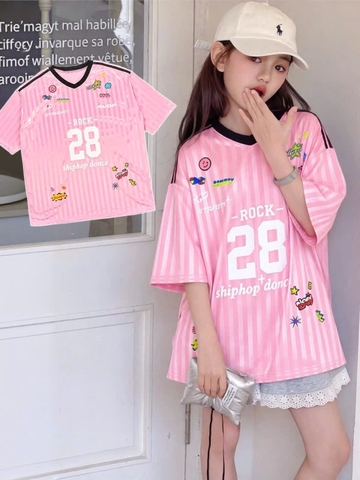 Áo thun cho bé gái form rộng size đại
