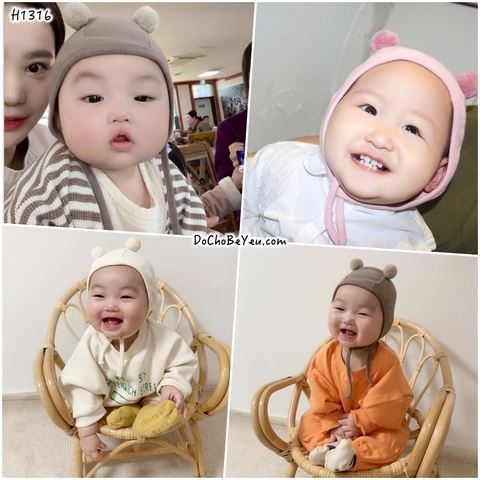 Mũ nón cotton cho bé sơ sinh Hàn Quốc (có nhiều màu)