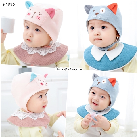 Mũ nón cotton Hàn Quốc cho bé sơ sinh