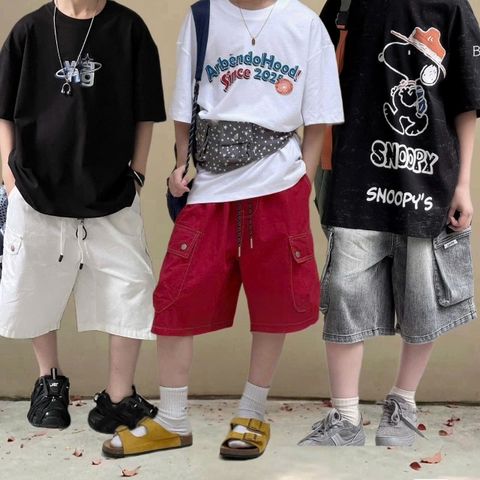 Quần short jean kaki cho bé trai size đại 6-8-10-12 tuổi đến 65kg