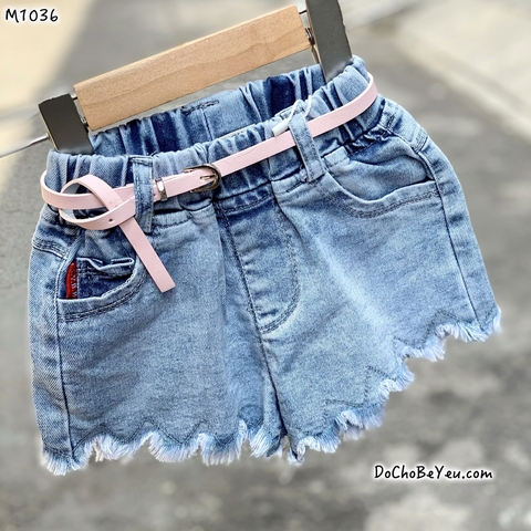 Quần short jean trẻ em gái co dãn