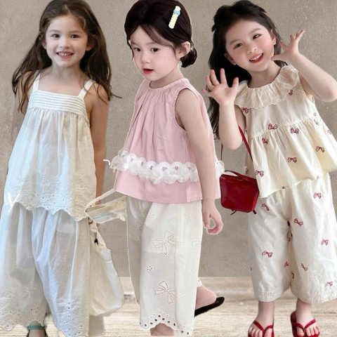 Set đồ quần áo cho bé gái 2-3-4-5-6-7-8-9-10-12 tuổi