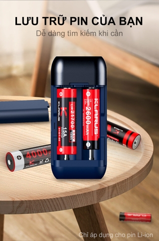 Sạc pin đôi thông minh KLARUS K2A dòng sạc nhanh 2A kiêm chức năng power bank