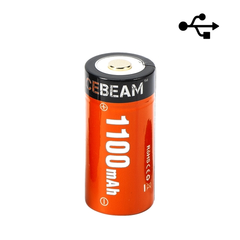 PIN SẠC ACEBEAM 18350 dung lượng 1100MAH, Cổng sạc Micro USB