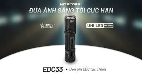 Đèn pin NITECORE EDC33 sáng 4000 lumen chiếu xa 450m pin dung lượng 18650 4000mAh sạc USB C