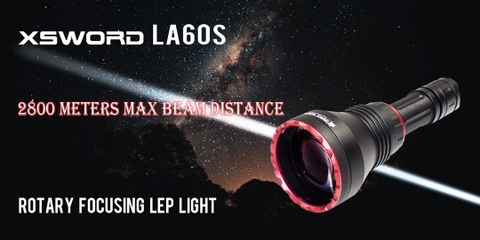 Đèn zoom laser trắng MAXTOCH LA60S tầm chiếu xa 2800m độ sáng 500 lumen sử dụng 1 pin Li-ion 21700 5000 mAh kèm theo