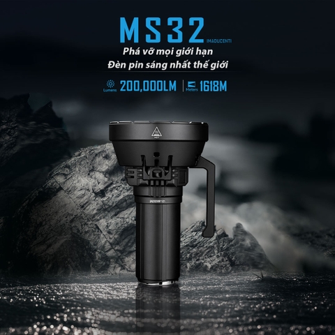 Đèn pin sáng nhất thế giới IMALENT MS32 độ sáng 200.000 Lumen tầm chiếu xa 1618m cổng sạc USB-C powerbank