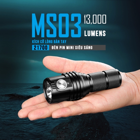 Đèn pin edc IMALENT MS03 sáng 13.000 lumen chiếu xa 324m pin 21700 sạc USB-C