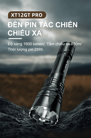 Đèn pin phản ứng nhanh KLARUS XT12GT Pro sáng 1600 lumen chiếu xa 850m kèm pin 21700 5000mAh sạc USB-C