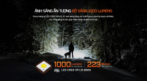 Đèn pin Acebeam K1 – Đèn pin EDC nhỏ gọn, 3 nguồn sáng Trắng/Laser xanh/UV sáng 1000lm, 223m, UV 365nm, sạc USB-C