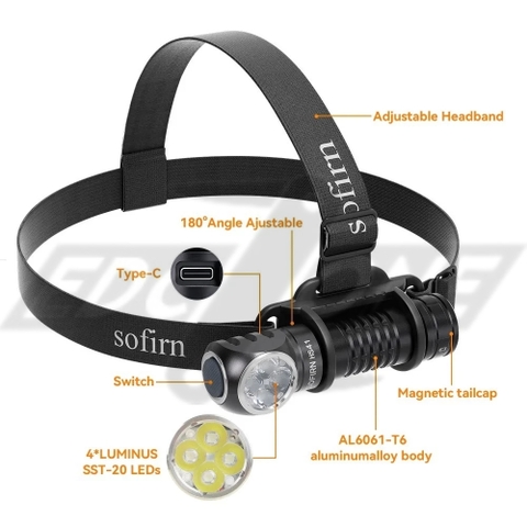 Đèn pin đội đầu siêu sáng Sofirn HS41 sáng 4000 Lumens chiếu xa 325m đuôi nam châm