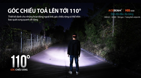 Đèn pin đội đầu ACEBEAM H16 độ sáng 1000lm / 650 lm pin 14500 920mAh