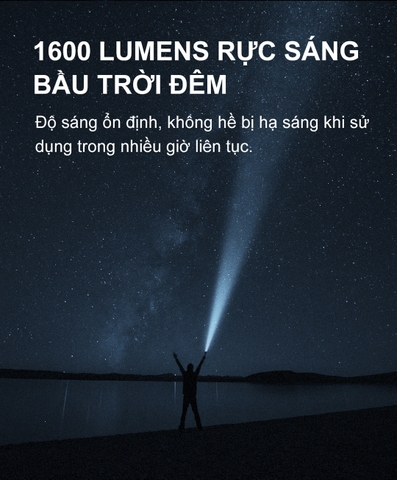 Đèn pin phản ứng nhanh KLARUS XT12GT Pro sáng 1600 lumen chiếu xa 850m kèm pin 21700 5000mAh sạc USB-C