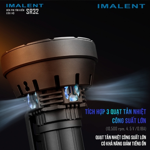 Đèn pin IMALENT SR32 sáng 120.000lm chiếu xa 2.080m 32 LED XHP50.3 sạc USB-C kiêm Powerbank