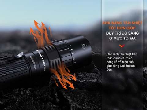 Đèn pin FENIX PD40R V3.0 sáng 3000lm chiếu xa 500m sạc USB-C pin 21700 5000mAh