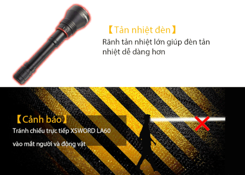 Đèn zoom laser trắng MAXTOCH LA60 tầm chiếu siêu xa 2800m độ sáng 500 lumen sử dụng 2 pin Li-ion 21700 5000 mAh kèm theo