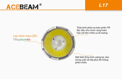 Đèn pin chiếu xa ACEBEAM L17 độ sáng 1400lm chiếu xa 802m pin 18650