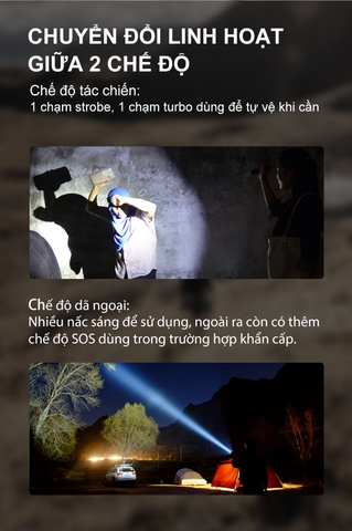 Đèn pin phản ứng nhanh KLARUS XT12GT Pro sáng 1600 lumen chiếu xa 850m kèm pin 21700 5000mAh sạc USB-C