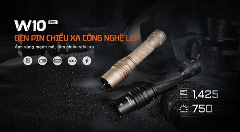ACEBEAM W10 Pro – Đèn pin LEP chiếu siêu xa 1.425m, sáng 750 lumen, pin 21700 USB-C