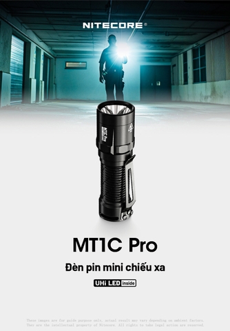 Đèn pin mini NITECORE MT1C PRO sáng 1000lm chiếu xa 360m pin 18350 1600mAh