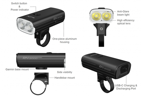 Đèn xe đạp MAGICSHINE RN 3000 2 LED độ sáng 3000 lumen pin 10000mAh