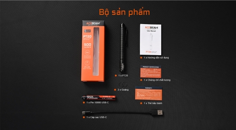 Đèn pin mini ACEBEAM PT20 sáng 500 Lumens chiếu xa 80m